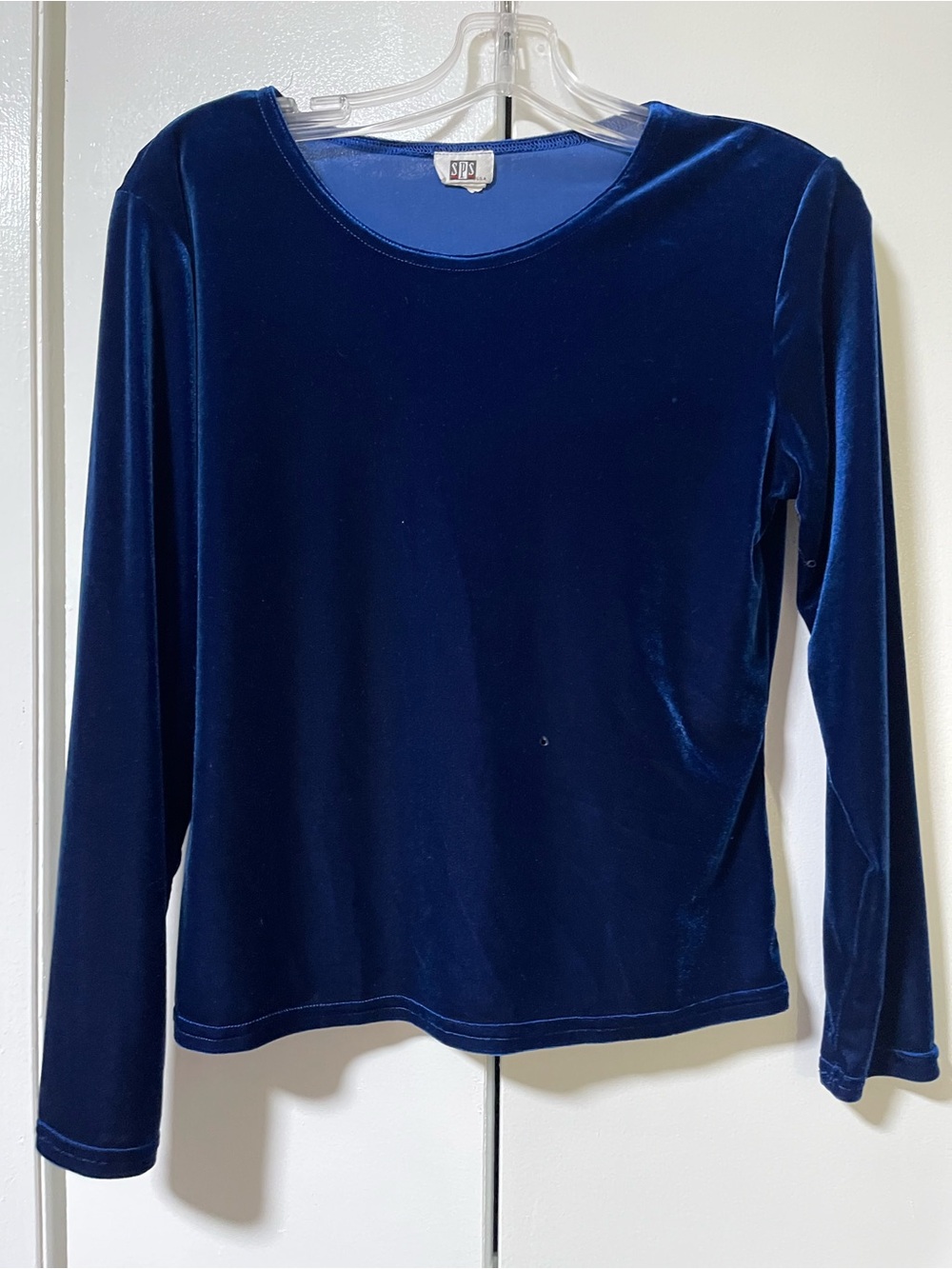 Vintage Classic Velvet Long-Sleeve Tee - Deep Navy